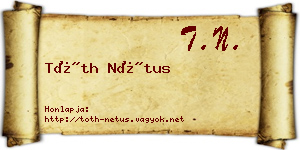 Tóth Nétus névjegykártya